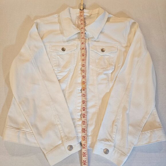 Time and Tru white jean jacket, plus size - Picture 2 of 8